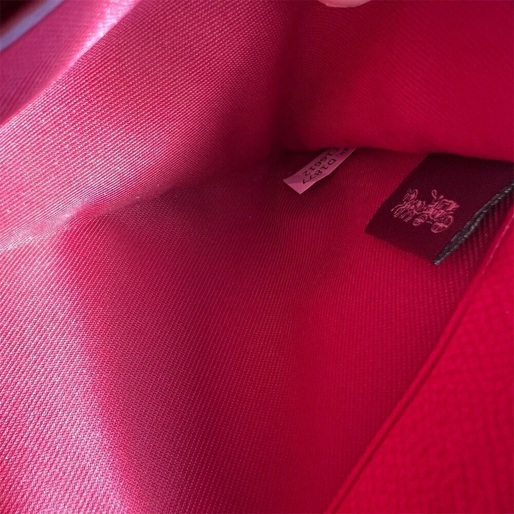 COACH Long Zip-Around Wallet Pebble Leather RED with Gold Hardware AUTHENTIC